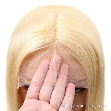Wholesale Brazilian Hair Cuticle Aligned Hair Bob Lace Wig,Short Honey Blonde Bob 180% Density Real Human Hair Lace Front Wig